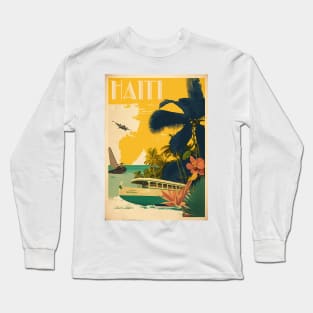 Haiti Vintage Travel Art Poster Long Sleeve T-Shirt